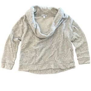 Express Women’s Gray Cowl Neck Cropped Sweater Size S